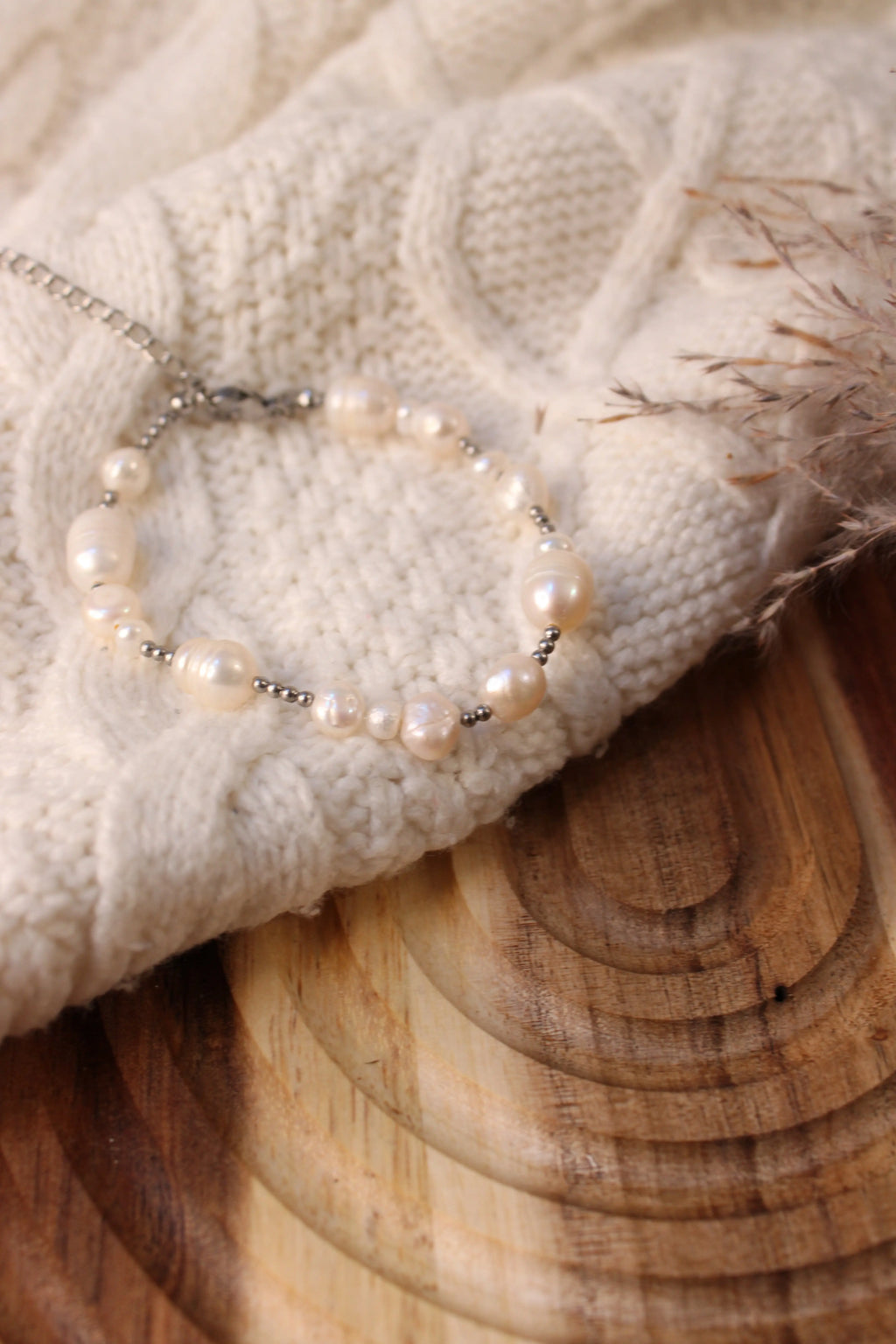 Bracelet IMA Acier Inoxydable Perles d’Eau Douce & Perles Dorées – Fini Or ou Argent - Les Créations De Loly