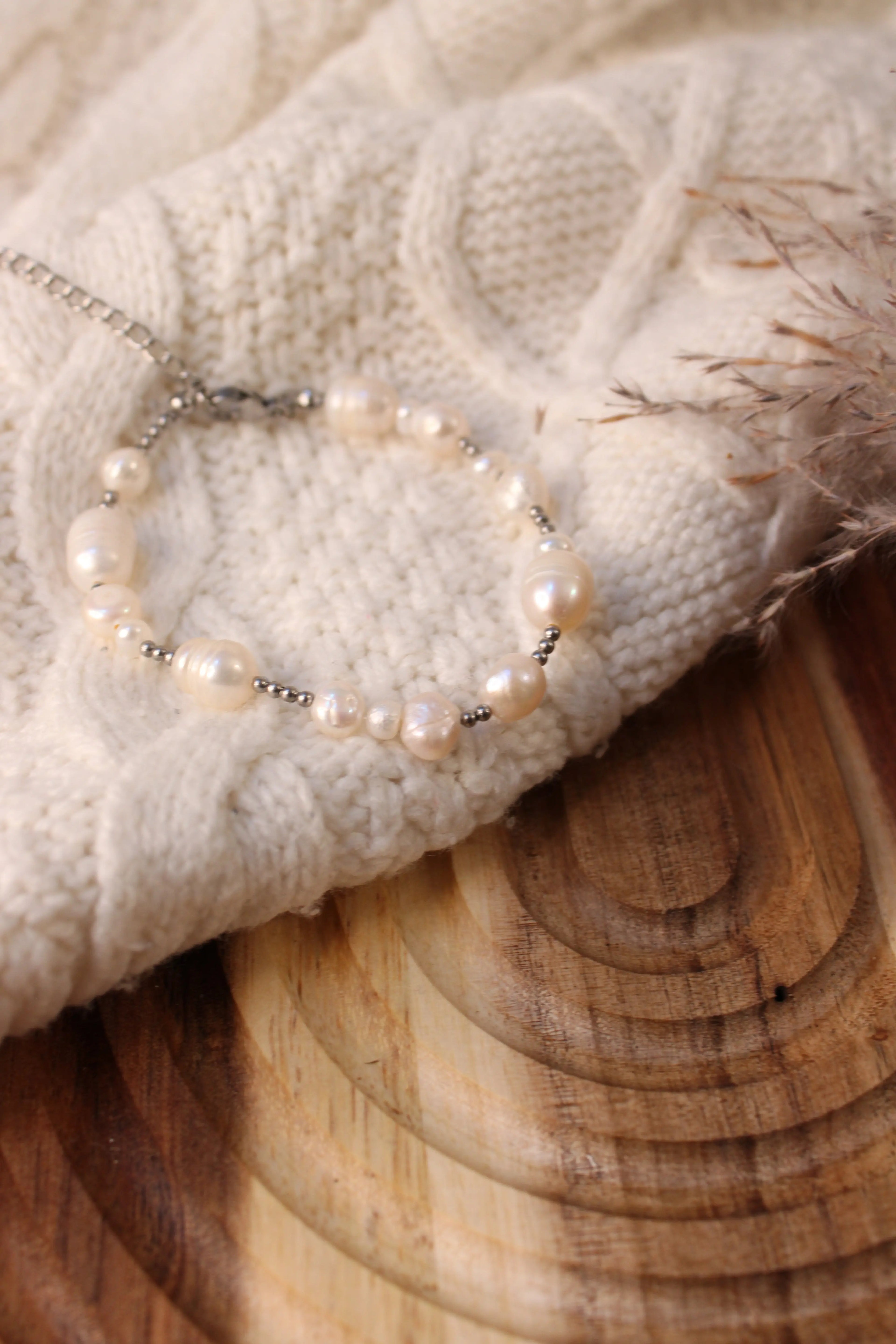 Bracelet IMA Acier Inoxydable Perles d’Eau Douce & Perles Dorées – Fini Or ou Argent - Les Créations De Loly