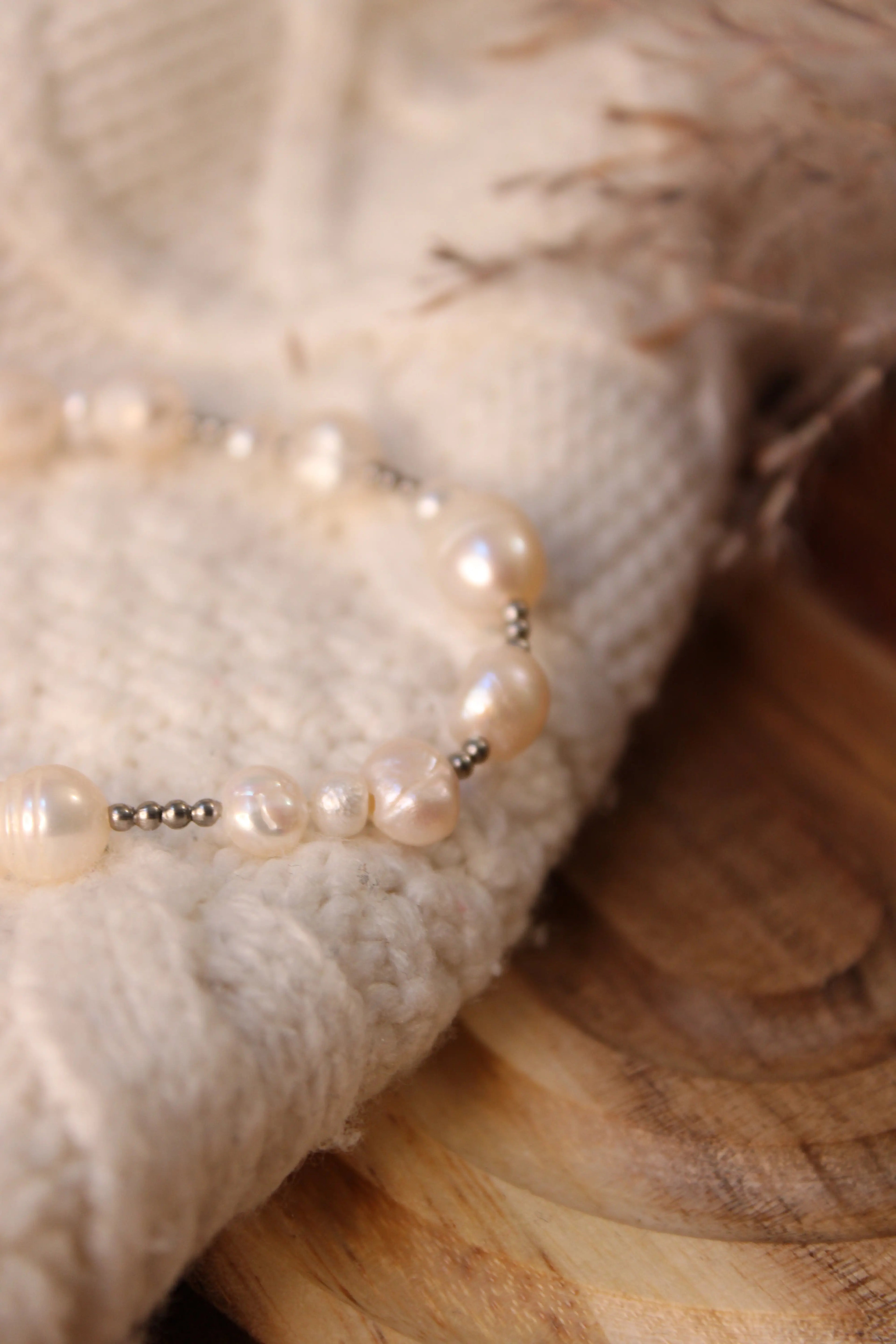 Bracelet IMA Acier Inoxydable Perles d’Eau Douce & Perles Dorées – Fini Or ou Argent - Les Créations De Loly