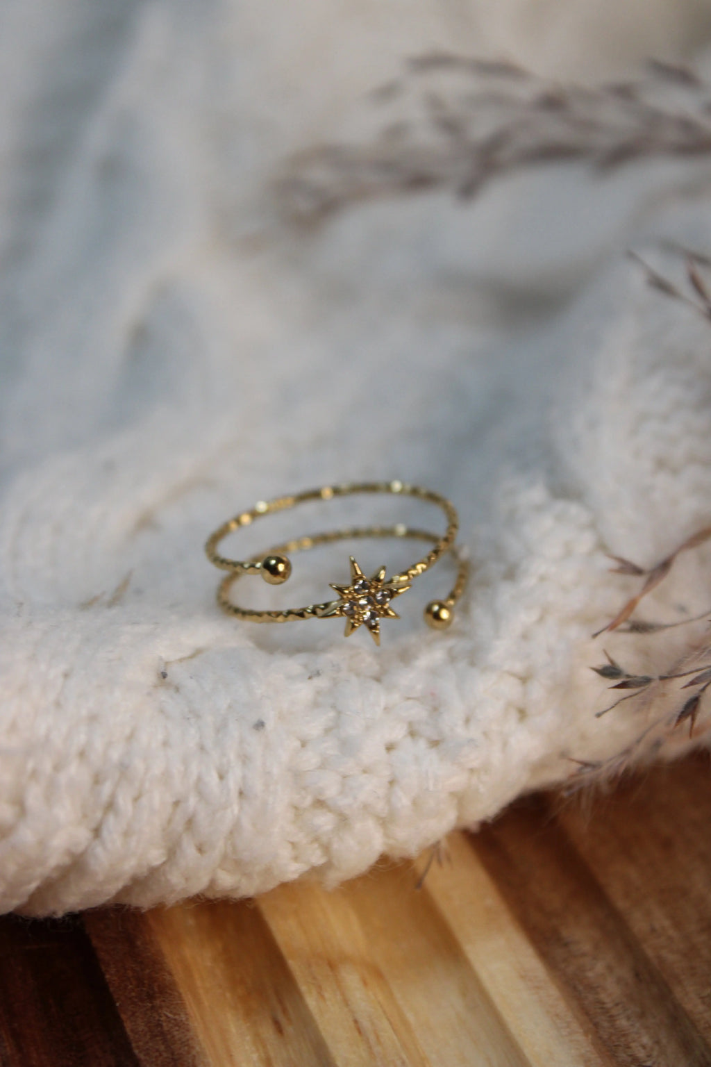 Bague ISYS Ajustable en Acier Inoxydable • Étoile Strass • Résistante à l’Eau - Les Créations De Loly