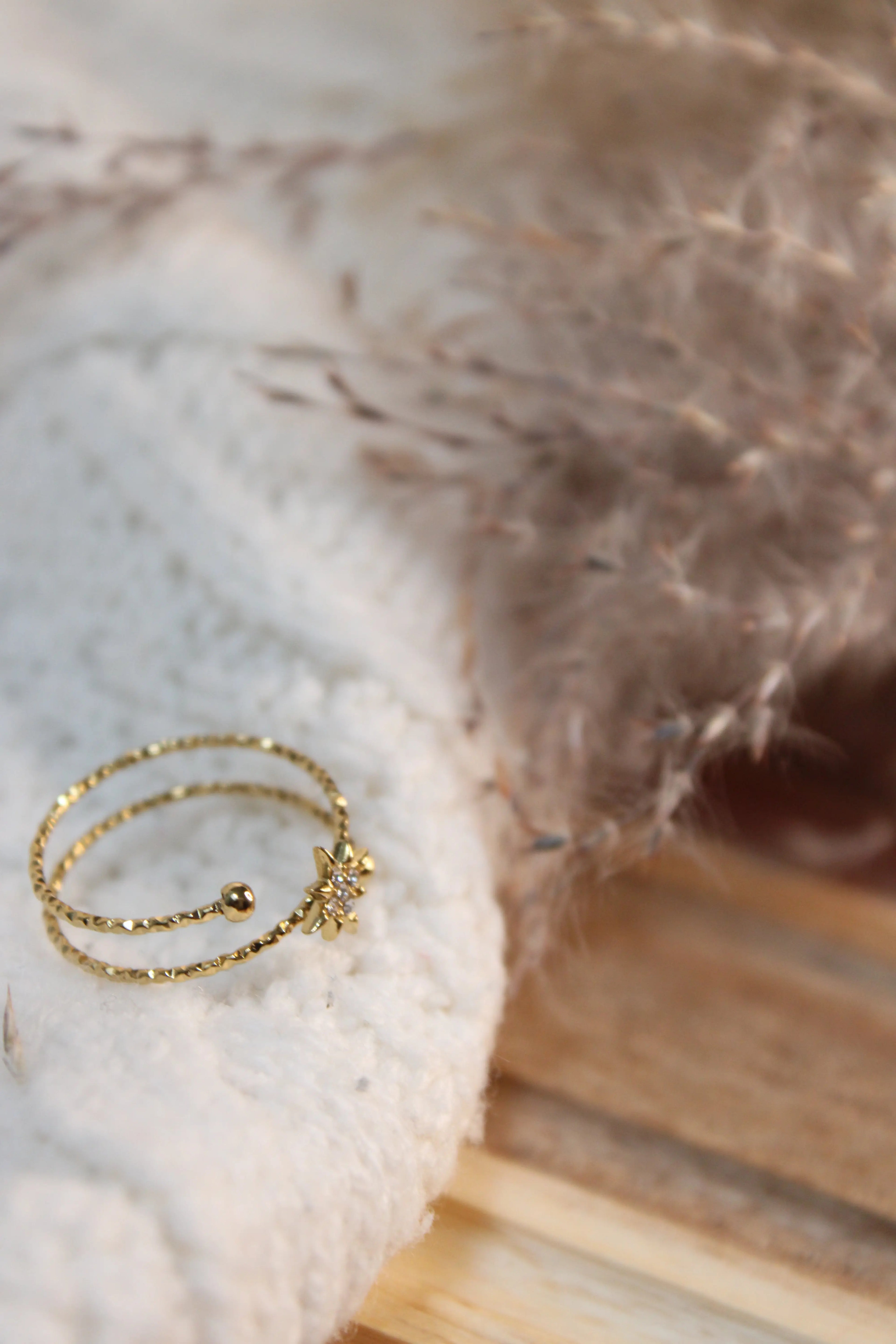 Bague ISYS Ajustable en Acier Inoxydable • Étoile Strass • Résistante à l’Eau - Les Créations De Loly