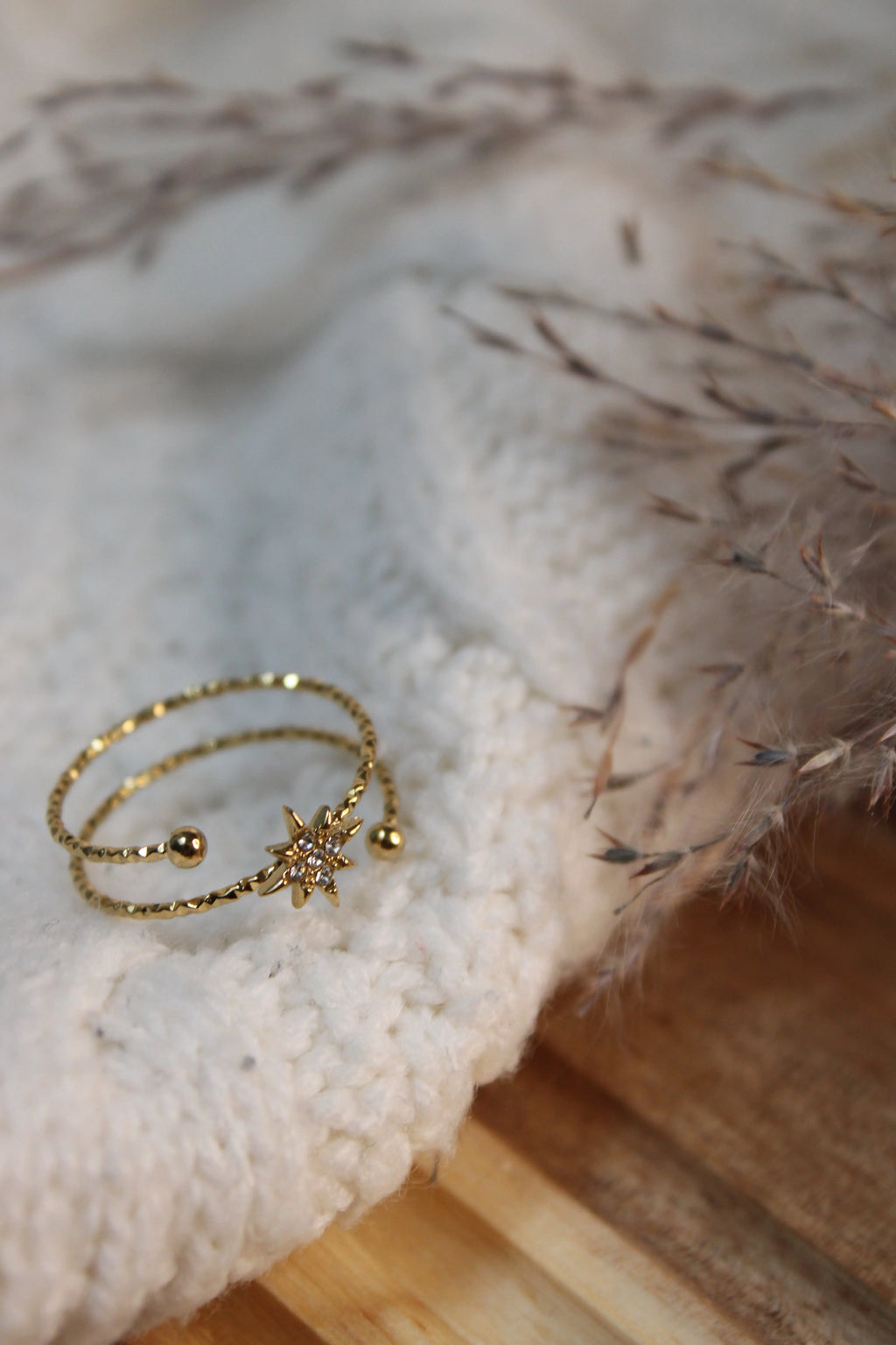 Bague ISYS Ajustable en Acier Inoxydable • Étoile Strass • Résistante à l’Eau - Les Créations De Loly