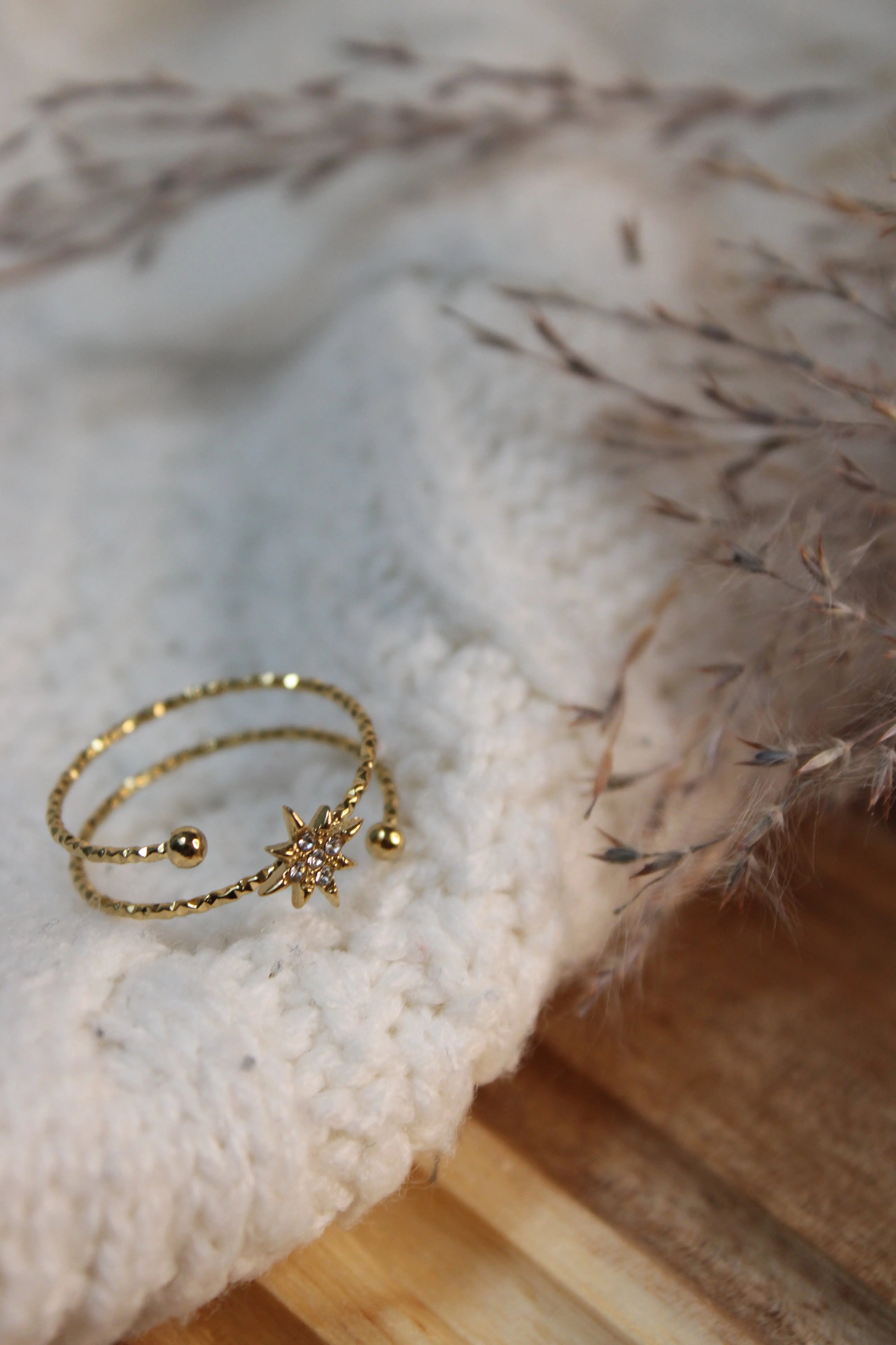 Bague ISYS Ajustable en Acier Inoxydable • Étoile Strass • Résistante à l’Eau - Les Créations De Loly