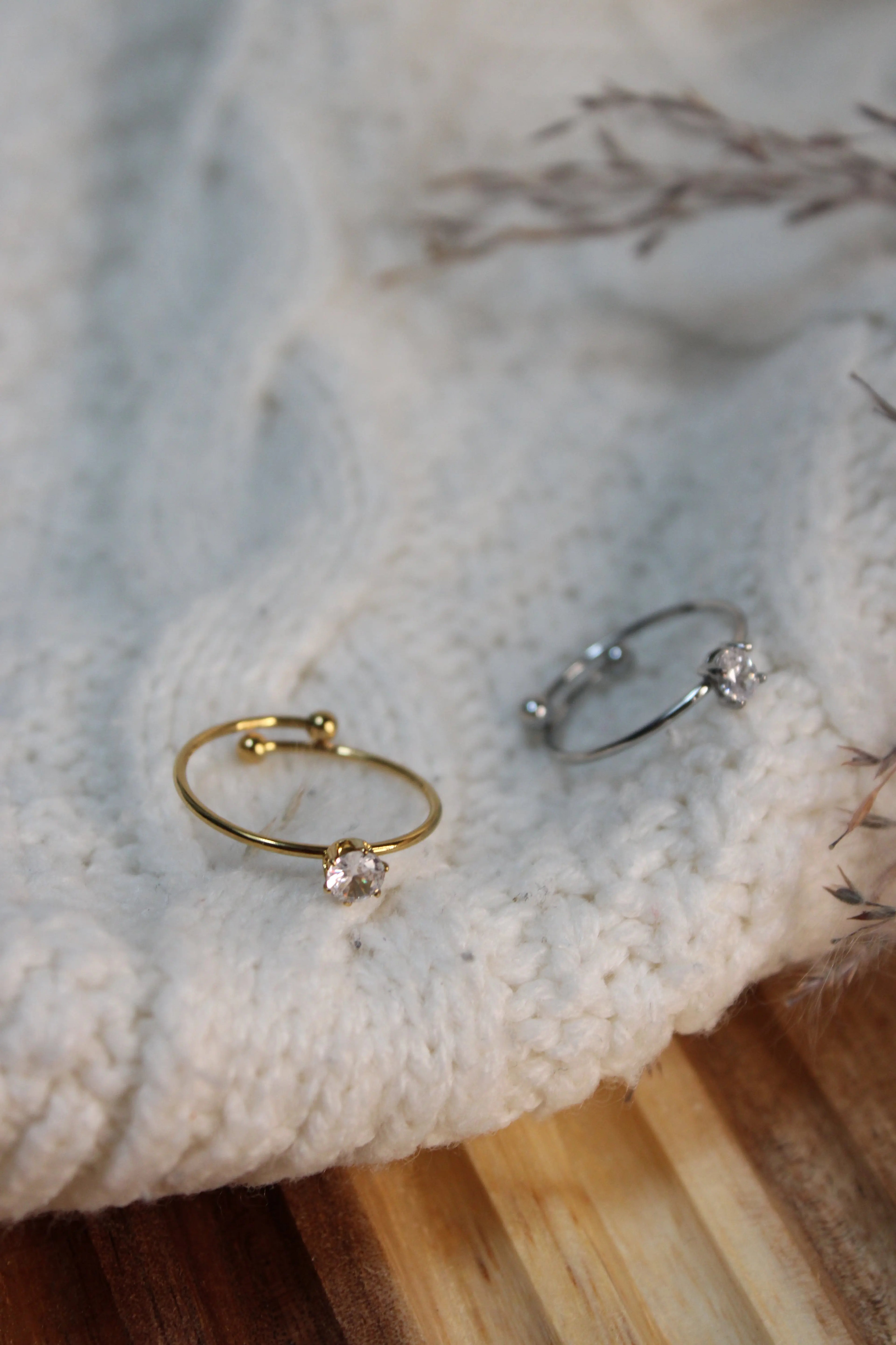 Bague IRIS en Acier Inoxydable Ajustable • Finition Dorée ou Argentée • Bijou Minimaliste Femme - Les Créations De Loly
