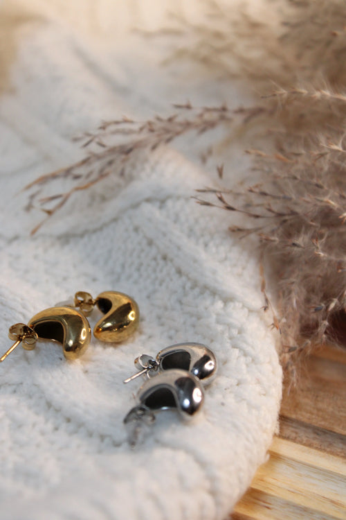 Boucles d’Oreilles Iconic en Acier Inoxydable • Fini Or ou Argent • Bijou Minimaliste Femme - Les Créations De Loly