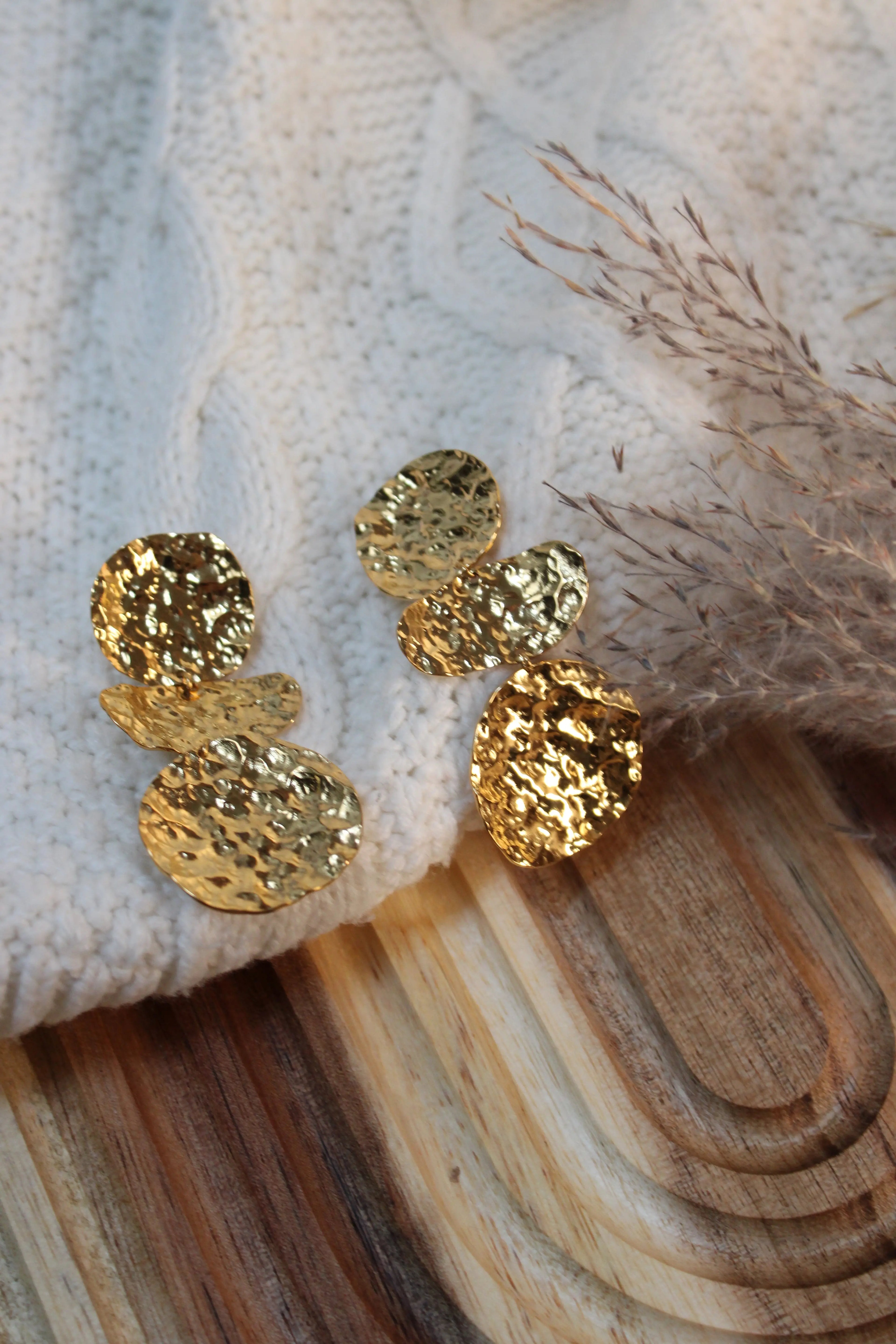 Boucles d’Oreilles BUBBLE en Acier Inoxydable • Fini Or ou Argent • Bijou Minimaliste Femme - Les Créations De Loly