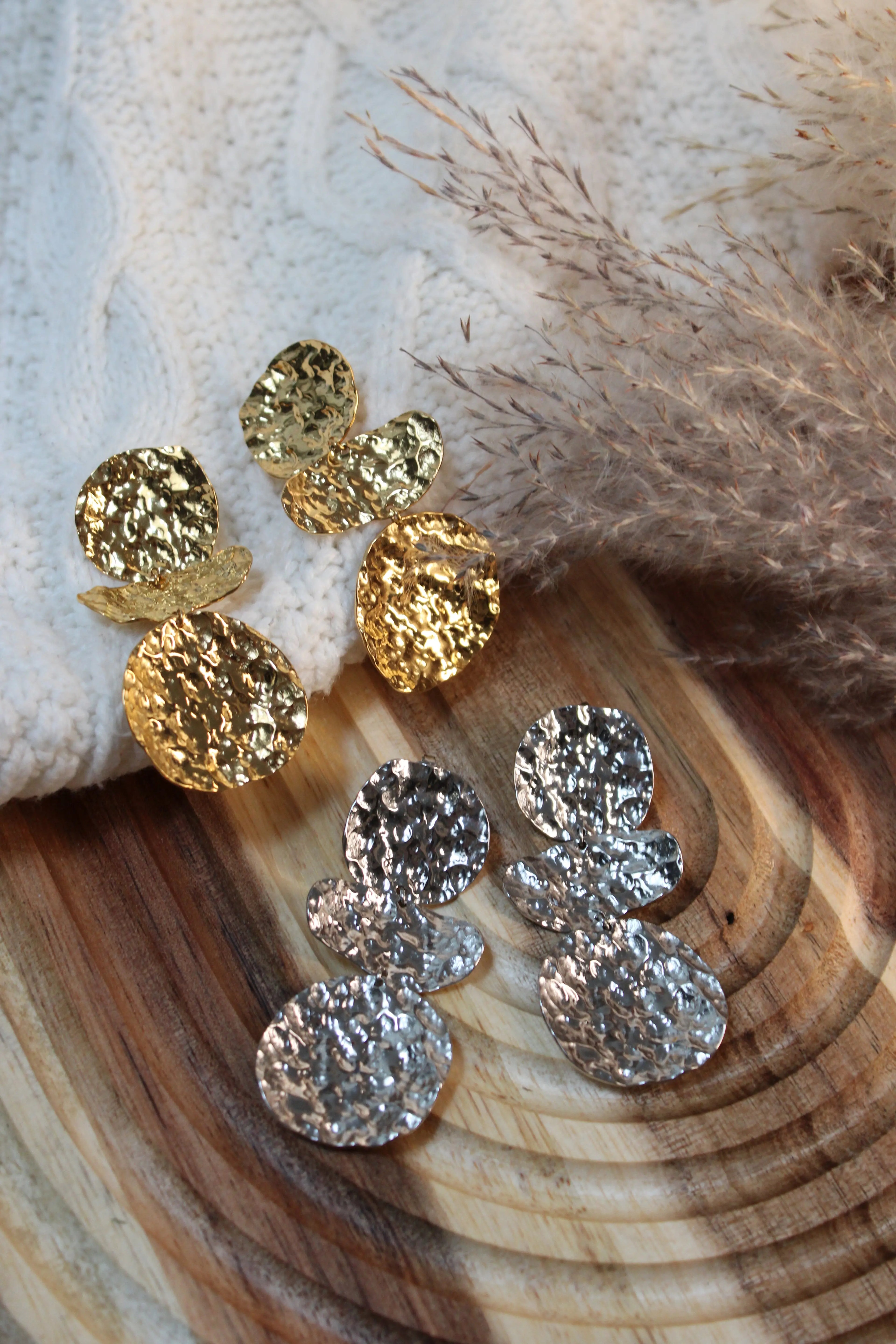 Boucles d’Oreilles BUBBLE en Acier Inoxydable • Fini Or ou Argent • Bijou Minimaliste Femme - Les Créations De Loly