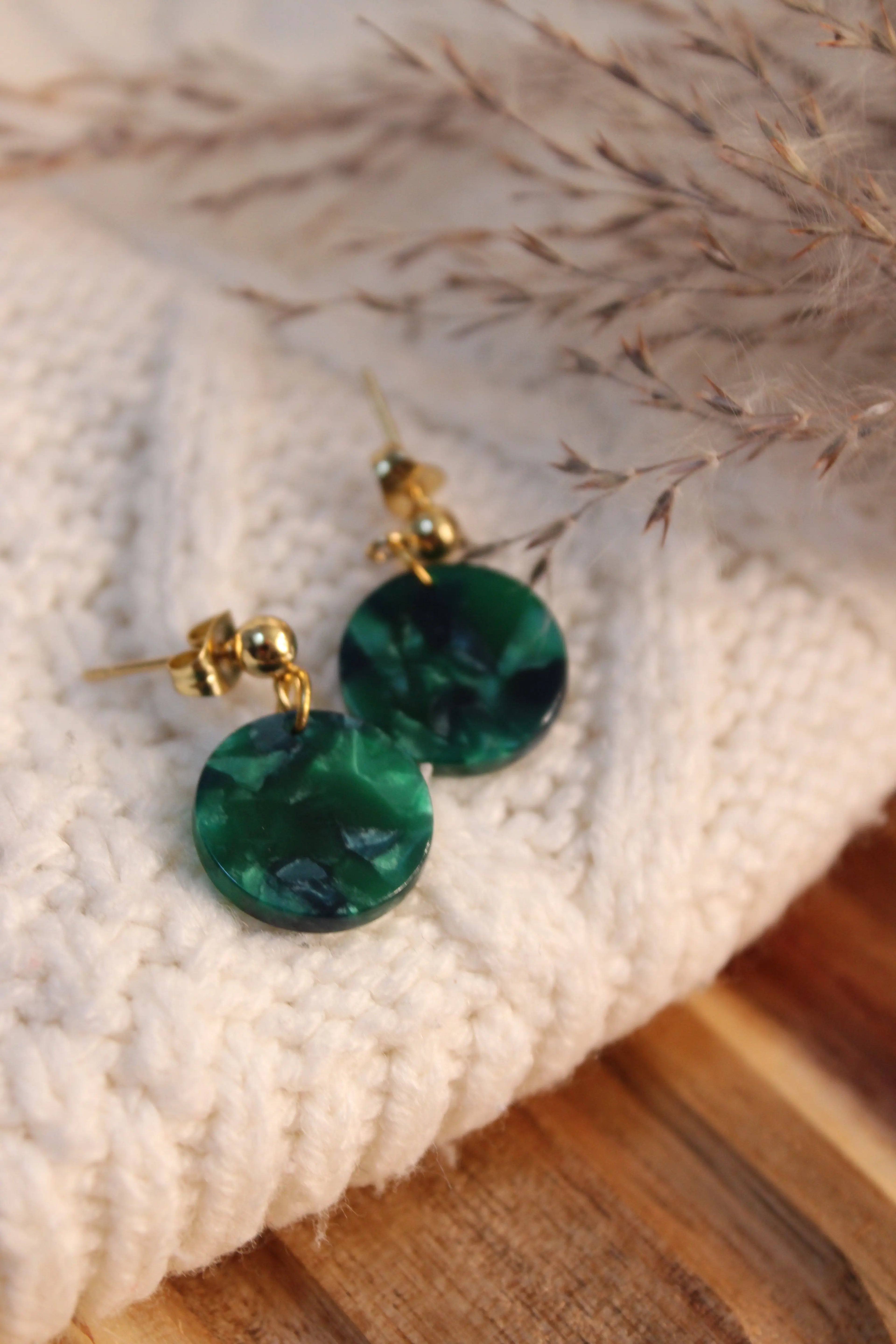 Boucles d’Oreilles ROUND • Acier Inoxydable • Design Moderne & Durable • Finition Or - Les Créations De Loly