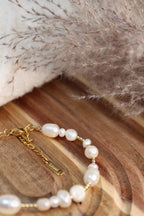 Bracelet IMA Acier Inoxydable Perles d’Eau Douce & Perles Dorées – Fini Or - Les Créations De Loly