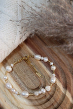 Bracelet IMA Acier Inoxydable Perles d’Eau Douce & Perles Dorées – Fini Or - Les Créations De Loly