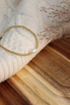 Bracelet CELINA Acier Inoxydable Perle d’Eau Douce Centrale & Perles Dorées ou Argentées – Fini Or ou Argent - Les Créations De Loly