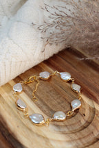 Bracelet ELY Acier Inoxydable Perles d’Eau Douce – Fini Or - Les Créations De Loly