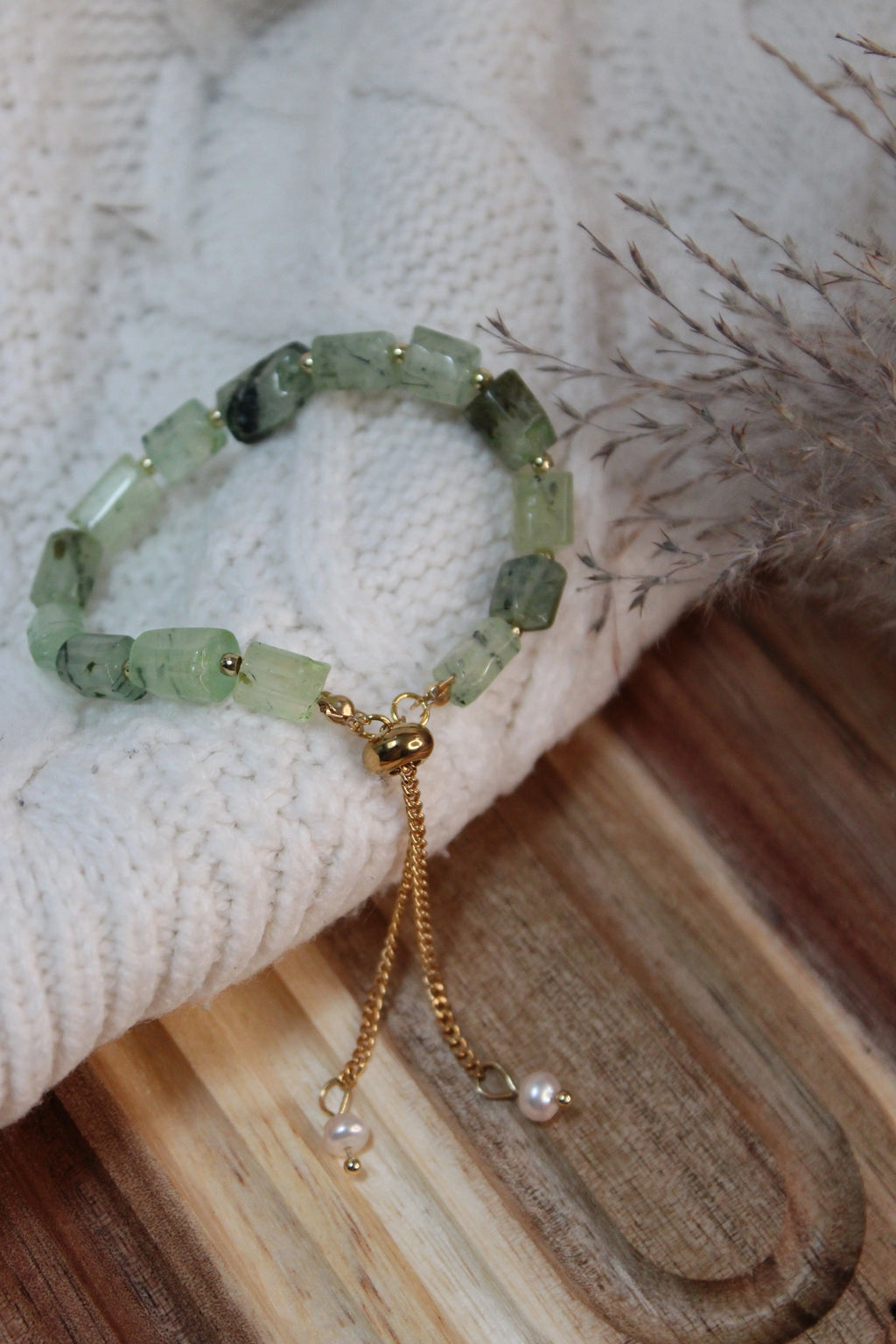 Bracelet BROOKLYN Acier Inoxydable Pierres Naturelles Perles Tubulaires & Perles d’Eau Douce – Fermoir Coulissant – Fini Or ou Argent - Les Créations De Loly