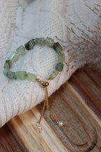 Bracelet BROOKLYN Acier Inoxydable Pierres Naturelles Perles Tubulaires & Perles d’Eau Douce – Fermoir Coulissant – Fini Or ou Argent - Les Créations De Loly